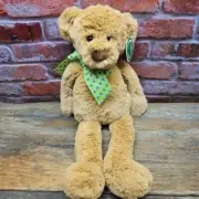 Bearington Collection 14" Teddy Bear Plush Green Ribbon #199100 Buddie