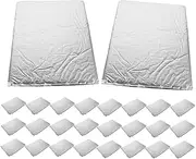 NOLITOY Engine Insulation Pad Mat 50pcs Noise Reduction 25x18cmx5mm Aluminum Foil Insulation Silver