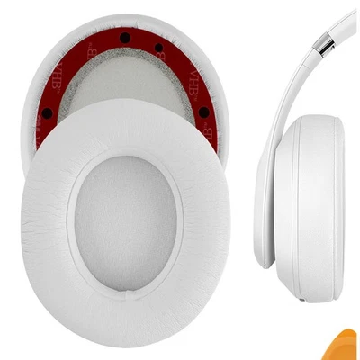 Geekria Protein Leather Ear Pads for Beats Studio 3 Headphones (White)