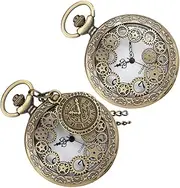 [Beaupretty] 2pcs Vintage Pocket Watch with Design Antique for Christmas High End Quality Movement Unique Decorative Effect Practical and Durable