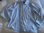 ABERCROMBIE & FITCH Men Suiting Dress Shirt Button Up Long Sleeve Light Blue XXL