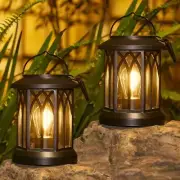 2 Pack Upgraded Bright Solar Lantern Lights Outdoor, Over 12Hrs Solar Lights f