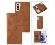 Detachable Wallet Phone Case for Easy Portability (Brown), Flip Case for Samsung Galaxy S21 Plus