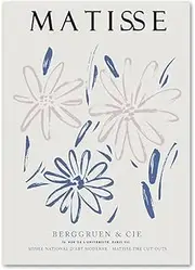 Matisse Poster Gray Pink and Blue Flower Wall Art Matisse Prints Matisse Canvas Painting Matisse Picture for Home Art Decor 50x70cmx1 No Frame