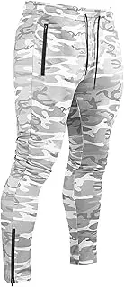 [Generic] Men's Tapered Jogger Workout Sport Pants Casual Slim Fit Running Pants Jogging Sweatpants Trousers with Ankle Zip, Camo 1, Large