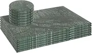 Argon Tableware Marble Placemats & Round Coasters Set - 12pc - Green - Kitchen Dining Table Mats Bar Drinks Coaster Protector Place Mats for Home, Restaurant Catering