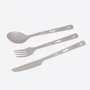 Portable Titanium Cutlery Set for Outdoor Activities Fork Spoon Cutter Kit