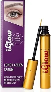 iGlow Professional Eyelash Serum for Long Eyelashes in Just 6-8 Weeks, Nourishing Lash Serum, Eyelash Growth, Serum for Eyelash Growth, Eyelash Extension, Made in Germany, 3 ml