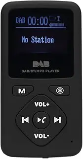 Portable DAB/DAB+ Radio Mini Pocket Digital Radios Receiver Bluetooth 4.0 LCD Screen Players with 3.5mm Earphone Support TF-Card (Black)
