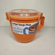 Sistema Large Soup Mug to go 30.4 oz Orange BPA Free NEW