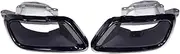 Sport Models Exhaust Tip Upgrade Black Square Port Tailpipe Stainless Steel Silencer Compatible For BMW G05 X5 G06 X6 G07 X7(Black)