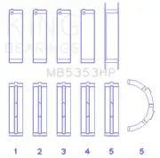 King Engine Bearings MB5353HP MAIN BEARING SET For FORD 281 4.6L SOHC 16V (for: Ford)