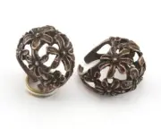 Flowers Adjustable Ring Antique Copper Plated brass (18mm 7.5US inner size) 2732