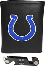 Siskiyou Sports NFL Indianapolis Colts Leather Tri-fold Wallet & Key Organizer, One Size, Black