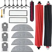 [KiimSin] Accessories for Roborock S8 Maxv Ultra / S8 Max Ultra Robot Vacuum Cleaner Replacement Parts, 2 Roller Brush, 1 Cleaning Brush, 4 Mop Pads, 2 Edge Wipers, 4 Dust Bags, 2 Filters, 6 Side