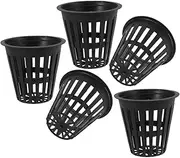 CANIGHT 5pcs Hydroponic Plant Starter Baskets Slotted Net Cups Plastic Plant Pots for Vegetables Orchids Aquaponics