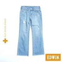 在飛比找momo購物網優惠-【EDWIN】女裝 PLUS+ 微破靴型牛仔褲(漂淺藍)