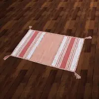 在飛比找PChome24h購物優惠-Kilim 手織純棉地毯 -紅橘色 (45x70cm)