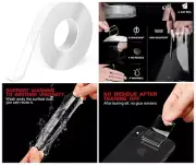 16 FT Long Nano Reusable Clear Transparent Double Side Multipurpose Tape