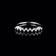 Women's Zig Zag Wedding Band Engagement Ring VVS Moissanite 925 Sterling Silver
