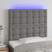 Bed Headboard LED, Beds Head Frame LED Headboard Dark Grey 80 cm Fabric