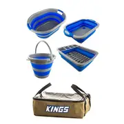 Adventure Kings Collapsible Sink + Collapsible 10L Bucket + Collapsible Laundry