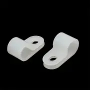 100 PCS PACK 5/16" Inch R-Type CABLE CLAMPS NYLON White HOSE WIRE ELECTRICAL UV
