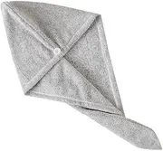 EXQUIMEUBLE Environmental Bamboo Hair Drying Bath Cap Quick Dry Thickened Absorbent Towel Wrap for Women Men Grey