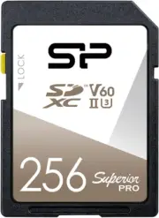 Silicon Power 256GB SDXC Card, UHS-II U3, V60, up to R280Mb/S, W170Mb/S Write, 4