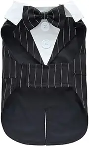 Mipcase Pet Tuxedo Dog Tuxedo Suit: Dog Bowtie Costumes Puppy Formal Dog Tuxedo Puppy Costume Outfit Comfy Dress Adjustable Wedding Bandana