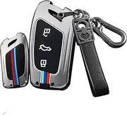 HIBEYO Key Case Cover for MG 4 EV MG EHS EZS EV GT HS ZS ZX MG4 MG5 MG6 for Roewe RX3 RX5 RX8 ERX5 I6 I5 Accessories with Keychains Metal TPU Material Key Fob Holder-A Keychain Black