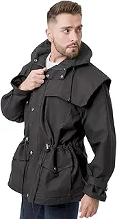 [Claybourn] Unisex Dryskin Anorak - Windbreaker Waterproof Rain Jacket, Lightweight Warm Parka, Winter Coats for Men and Women