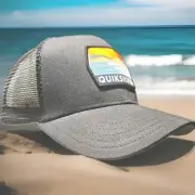 QuickSilver Mens Hat Ocean Beach Scene Surfer Style Black Snap Back Hat