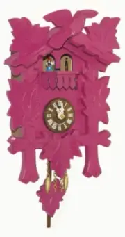 Kuckulino Black Forest Clock with quartz movement and cuck.. TU 2018 PQ pink NEW