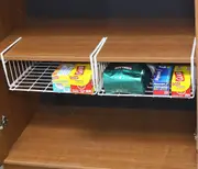 2-Pack Under Shelf Basket for Kitchen, White