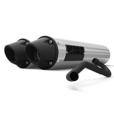 HMF Brushed Performance Dual FS Exhaust For Polaris RZR XP/4 1000 2015-22