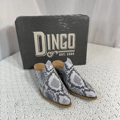 Dingo Knockout Snake Pointed Toe Mules Womens Size 7 M Heels DI105-NAT