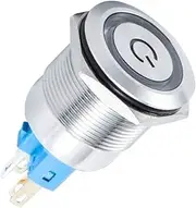 Motorcycle Parts 12V Stainless Steel Refit Switch 7/8" 22mm Motorcycle Handlebar Switches Fog Lamp Horn ON Off Latching Button