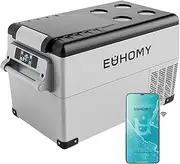 [EUHOMY] 12 Volt Refrigerator, 38QT(35L) Electric Cooler, 12V Fridge APP Control, 12V Cooler -4℉~68℉, Portable Freezer 12/24V DC 110-240V AC for Camping, Travel, Truck, Home