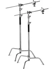 Neewer 2-Pack Stainless Steel C-Stand Heavy-Duty Light Stand with Extension Arm