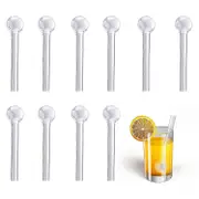 10pcs Reusable Glass Straws Drinking Straws Clear Straws Glass For Juice, Smoothies, Cocktail