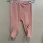 Bonds Baby Girl Leggings Size 00 3-6m Pink Terry Towelling Stretch Pants New