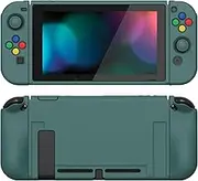 playvital ZealProtect Soft Protective Case for Nintendo Switch, Flexible Joycon Cover Slim Cover for Nintendo Switch with Screen Protector & Thumb Grips & Direction Button Caps - Hunter Green