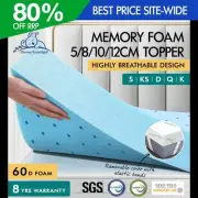 STARRY EUCALYPT Memory Foam Mattress Topper 5/8/10/12cm Cool Gel Bamboo Cover