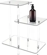 Acrylic End Table - Home Decor Display End Table | 3 Layers Clear Nightstand for Lobby Living Room Hall Apartment Book Home Bedroom Patio Phone