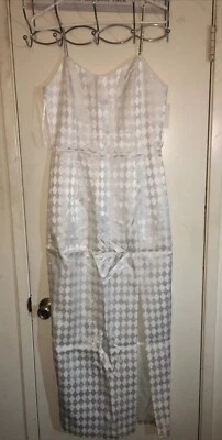 NWT Jessica McClintock Gunne Sax Vintage White Jacquard Satin ￼Dress Size 7