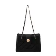 Women Big Capacity Commuter Shoulder Handbag Solid PU Plush Street Messenger Bag Popular Simple Female Daily Bag