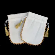 300 PCS Cotton Drawstring Jewelry Pouch White Small Designer Favor Bags Coin Bag