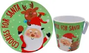 "Cookies for Santa" Plate and Mug Set: Elf, Reindeer (Santa, 1 Plate & 1 Cup)