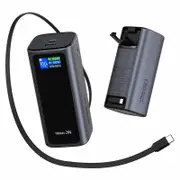 Tough On 130W 20000mAh Power Bank with Retractable Built-in Cable & Stand